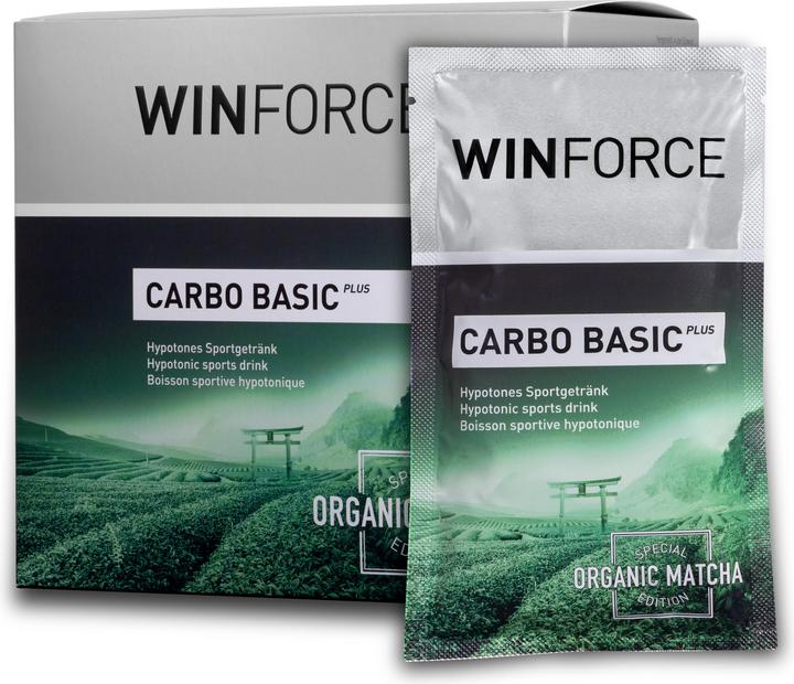 Win Force Carbo Basic Plus Matcha 10 x 60 g polvere per bevande (Matcha, 10 pz., 600 g)