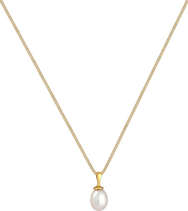 Produktbild Elli Perle, Perlenkette, Tropfen (No stone, Süsswasserzuchtperlen, 925 Sterling Silber vergoldet, 45 cm)