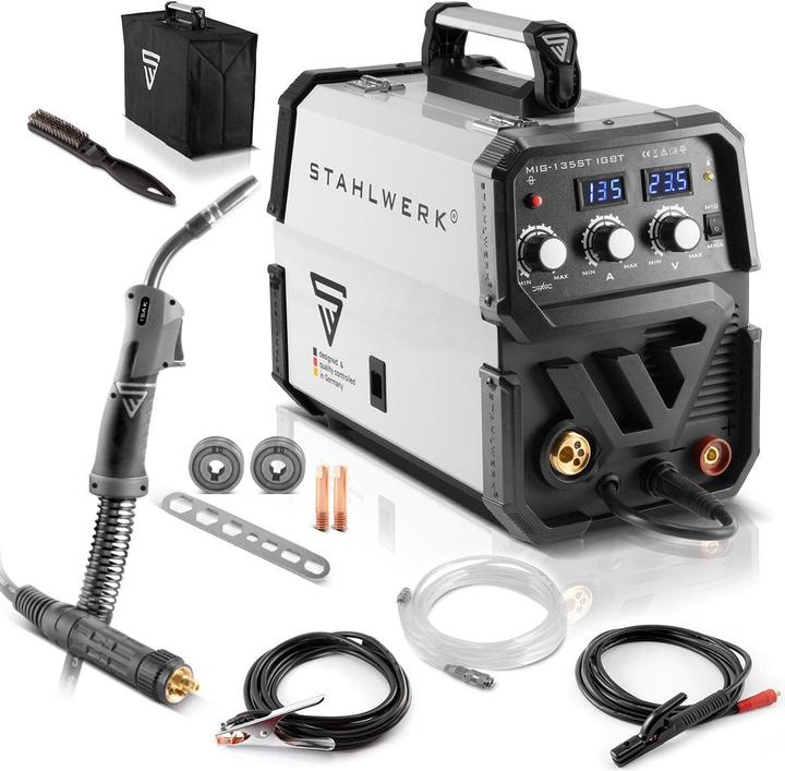Immagine prodotto Stahlwerk Saldatrice ad arco schermato MIG MAG 135 ST IGBT con 135 ampere con mano elettrica