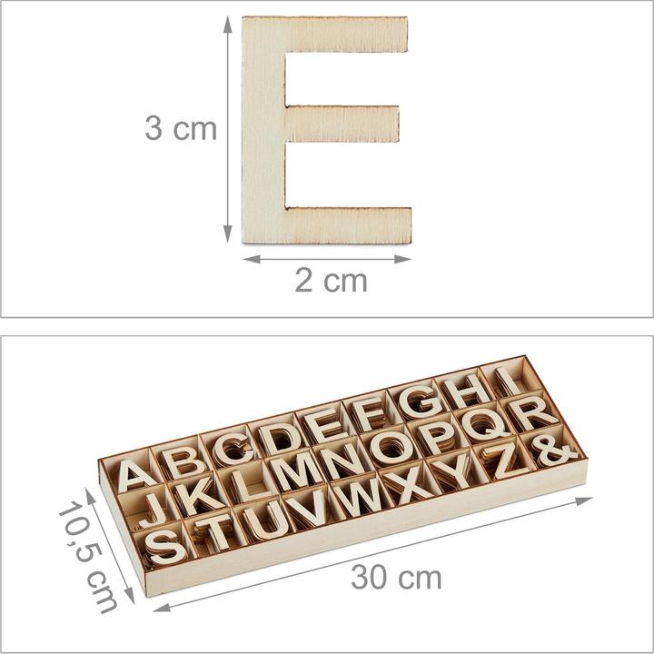 Immagine prodotto Relaxdays Set di lettere in legno da 324 pezzi