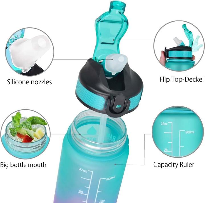 Image du produit ASMI Gourde anti-fuite avec design dégradé 1000 ml (1 l)