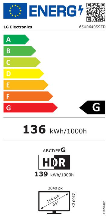 Energy Label LG 65UR640S 65 " (3840 x 2160 Pixels, 65")