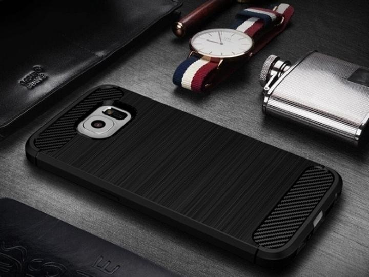Actual product image Screenguard Samsung Galaxy S6 Edge Cover Carbon Brushed Soft TPU (Samsung Galaxy S6 Edge)