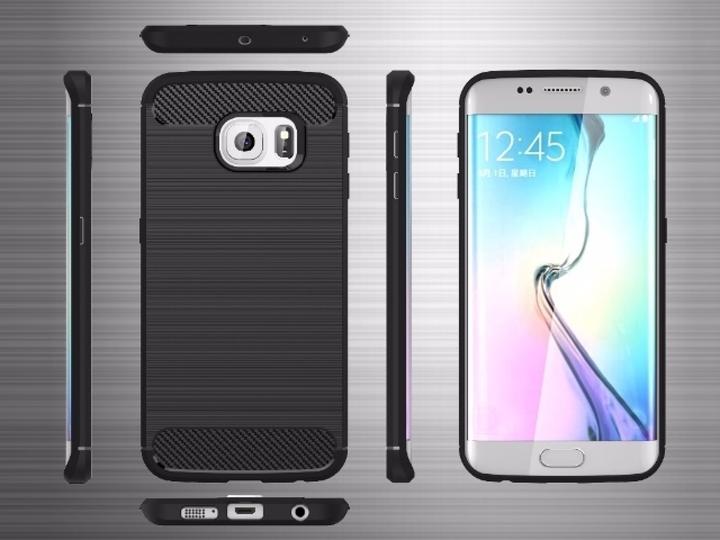 Actual product image Screenguard Samsung Galaxy S6 Edge Cover Carbon Brushed Soft TPU (Samsung Galaxy S6 Edge)