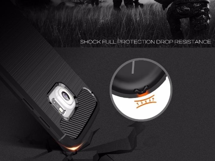 Actual product image Screenguard Samsung Galaxy S6 Edge Cover Carbon Brushed Soft TPU (Samsung Galaxy S6 Edge)