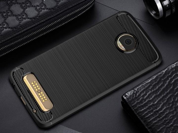Produktbild Screenguard Motorola Moto Z2 Play Hülle Carbon Brushed Soft TPU (Motorola Moto Z2 Play)