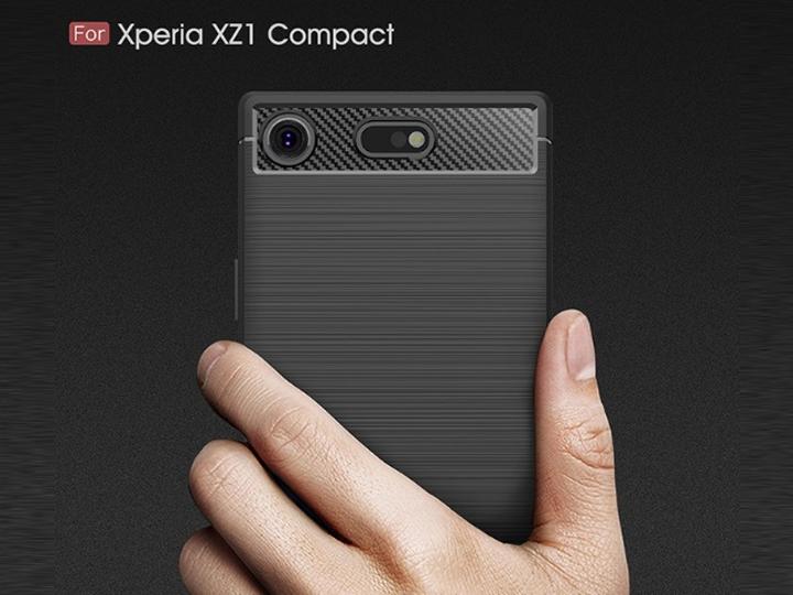 Produktbild Screenguard Sony Xperia XZ1 Compact Hülle Carbon Brushed Soft TPU (Sony Xperia XZ1 Compact)