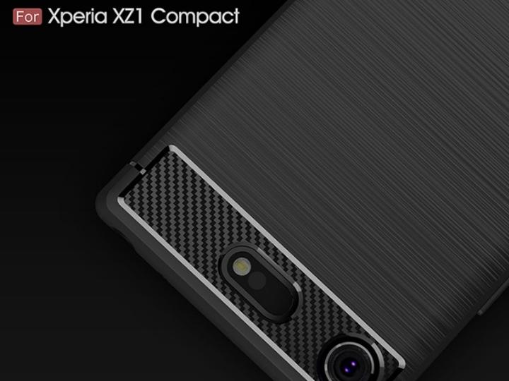 Produktbild Screenguard Sony Xperia XZ1 Compact Hülle Carbon Brushed Soft TPU (Sony Xperia XZ1 Compact)