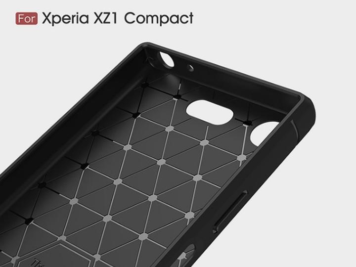 Produktbild Screenguard Sony Xperia XZ1 Compact Hülle Carbon Brushed Soft TPU (Sony Xperia XZ1 Compact)