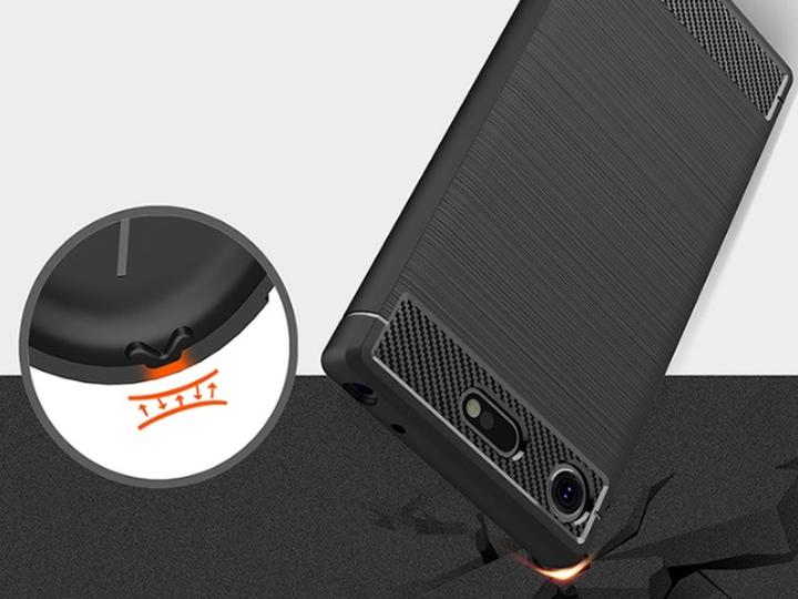 Produktbild Screenguard Sony Xperia XZ1 Compact Hülle Carbon Brushed Soft TPU (Sony Xperia XZ1 Compact)