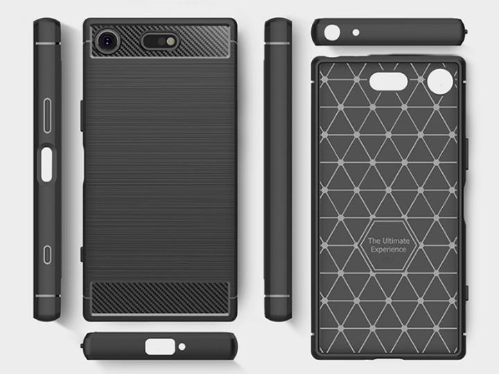 Produktbild Screenguard Sony Xperia XZ1 Compact Hülle Carbon Brushed Soft TPU (Sony Xperia XZ1 Compact)
