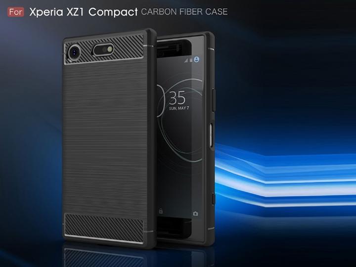 Produktbild Screenguard Sony Xperia XZ1 Compact Hülle Carbon Brushed Soft TPU (Sony Xperia XZ1 Compact)