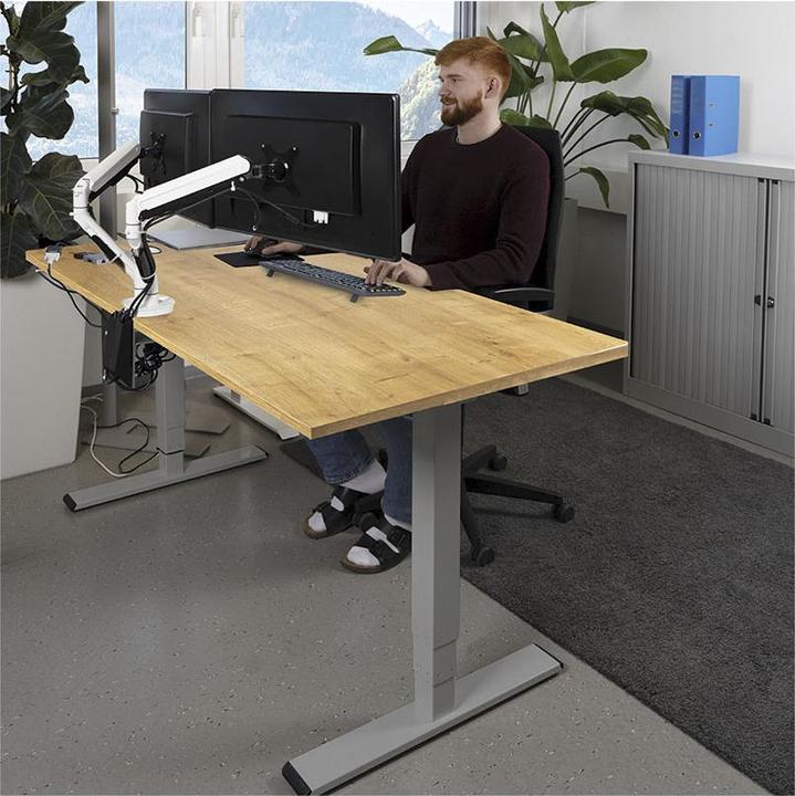 Produktbild Contini höhenverstellbarer Bürotisch 1.4x0.8m Eiche / Gestell ET225E dunkelgrau