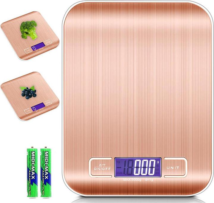 Intirilife Digitale Küchenwaage in ROSÉ GOLD