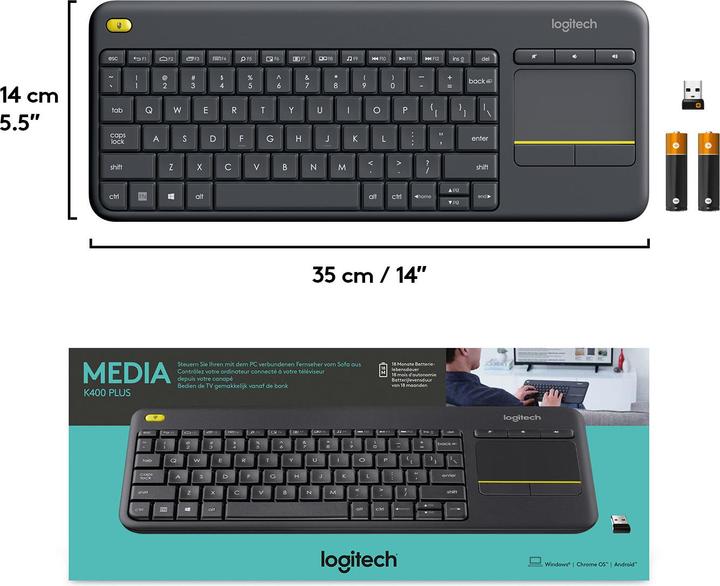 Produktbild Logitech K400 Plus (CH, Kabellos)