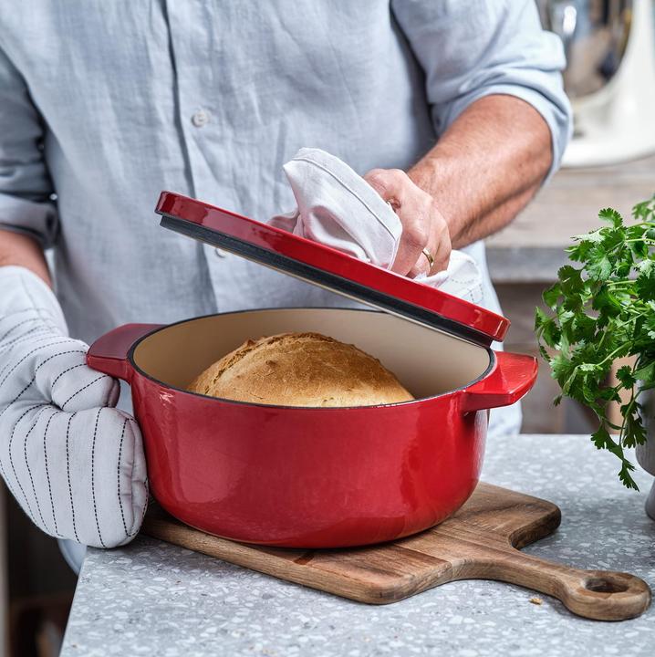Actual product image KitchenAid braadpan 22cm - gemailleerd gietijzer - keizer rood - rond (26 cm, Casserole + Stewpot, Cast iron)