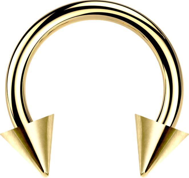Produktbild Star Piercing Circular Barbell vergoldet mit zwei Cones (ohne Messing, Chirurgenstahl 316L)
