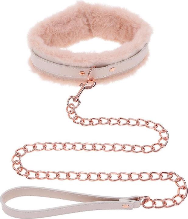 Sportsheets peaches 'n creame fur collar & leash