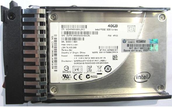 HPE 40Gb SATA 2.5 pouces (0.04 To, 2.5")