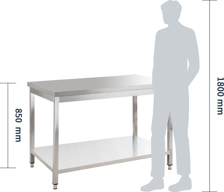 Produktbild Gastro Hero Edelstahl Arbeitstisch Basic mit Grundboden