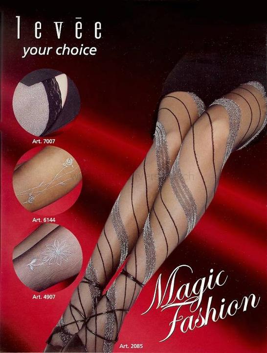 Immagine prodotto Levee Diagonal Lurex Collant moda, colore 314 nero-argento, taglia 36-38 (36 - 38)