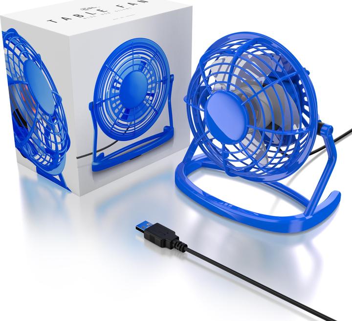 Produktbild CSL Mini USB Ventilator, Tischventilator neigbar, An/Aus-Schalter, optimal für den Schreibtisch, blau