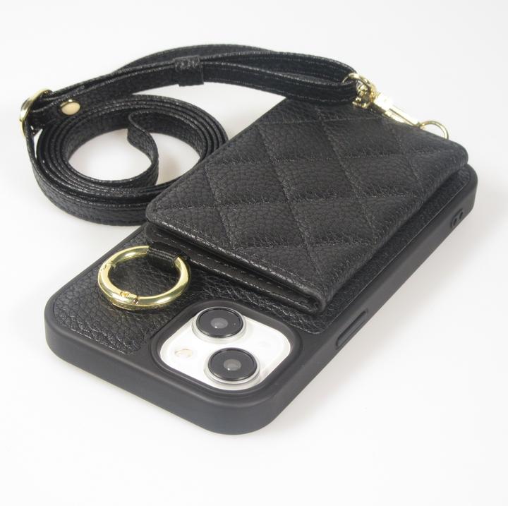 Image du produit PhoneLook Coque Cuir matelassé avec miroir et compartiment carte inclus grande lanière amovible (Apple iPhone 15)