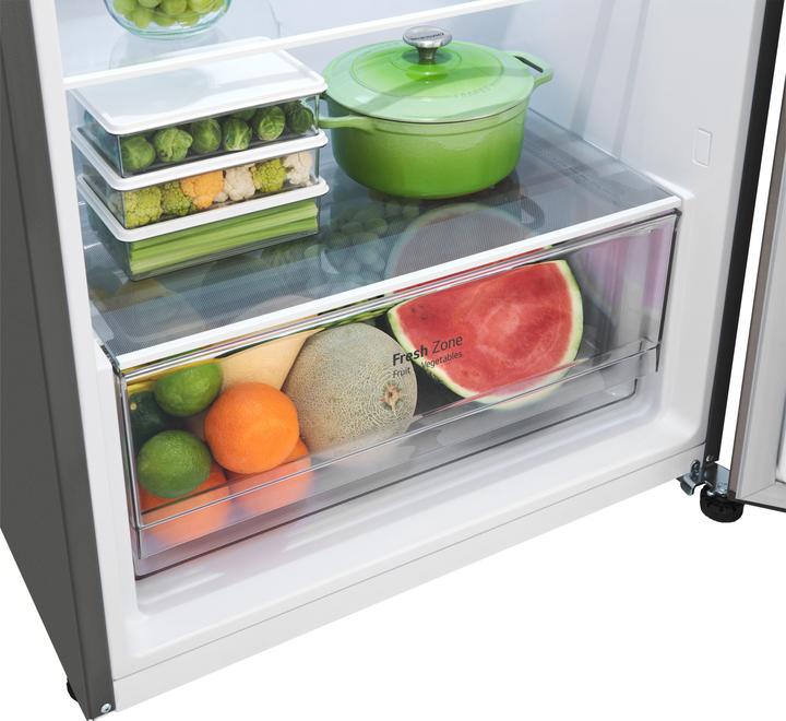 Actual product image LG GTBV36PZGKD Double Door Refrigerator 70cm, Class E, 395L, Door & Linear Cooling, Stainless Steel (395 l)