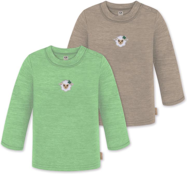 Actual product image Normani 2-pack baby merino longsleeve "Taupo" - 9473 (98, 104)