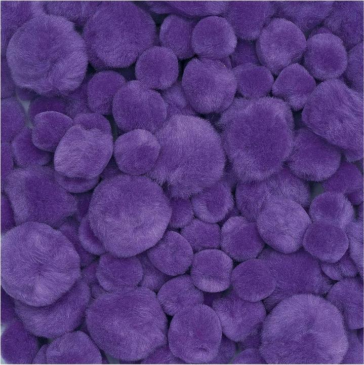 Productafbeelding Colorations Kleurplaat - Pom Poms paars, 100 stuks.