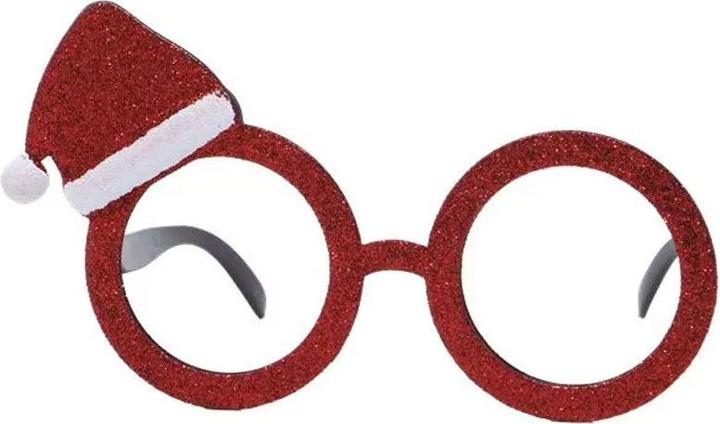 Produktbild Fiesta Lustige Glitzer Weihnachtsbrille rot (One Size)