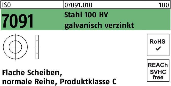 Image du produit Rondelle ISO 7091 48 Acier 100 HV électrozingué