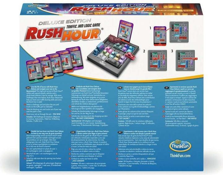 Image du produit Ravensburger ThinkFun 76617 - Rush Hour - Le célèbre jeu d'embouteillage dans l'édition Deluxe avec des (Portugais, Anglais, Italien, Français, Néerlandais, Allemand, Espagnol)