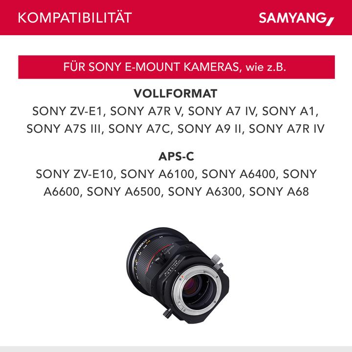Image du produit Samyang 24mm f/3.5 ED AS UMC Tilt/Shift, Sony E (Sony E, Plein format)