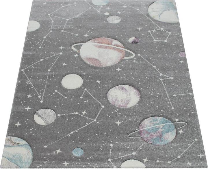 Produktbild Paco Home Kinder-Teppich Kinderzimmer Planeten Sterne Grau - 200x290