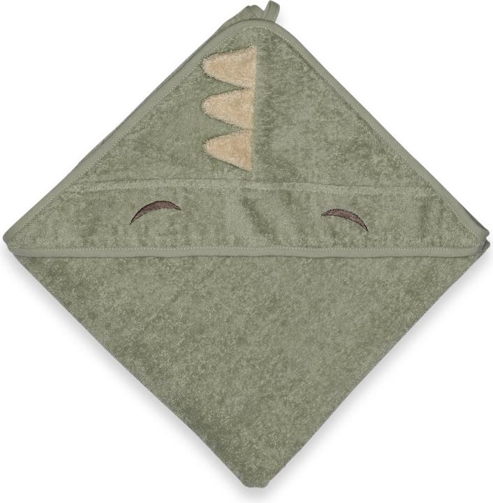 Productafbeelding Nuuroo Aki baby handdoek met kap - Lichtgroen Dino - Een maat (NU552)