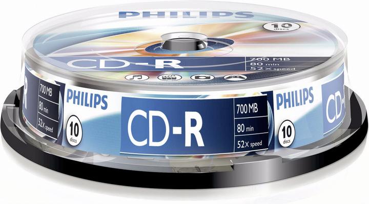 Produktbild Philips 1x10 CD-R 80Min 700MB 52x SP (10 x)