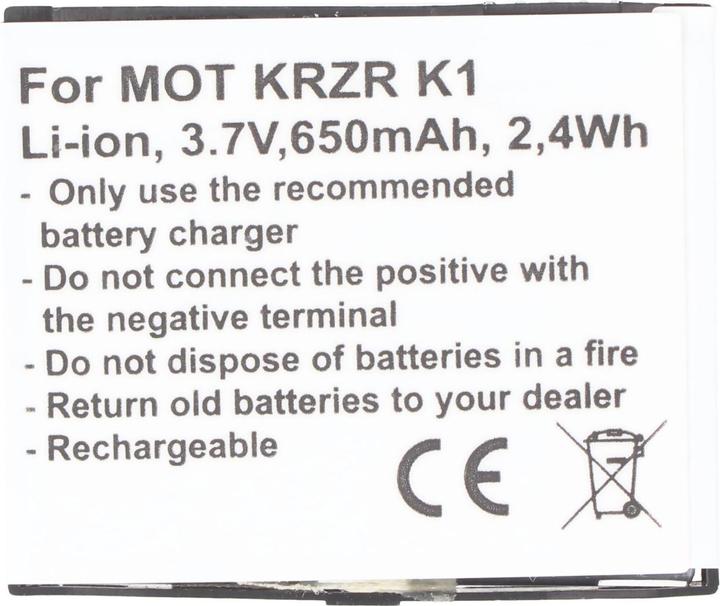 Produktbild Motorola Akku V1150, SVLR L2, ROKR Z6, RIZR Z3, KRZR K1, SVLR L6 Akku BC50, CFNN1043, CFNN7007