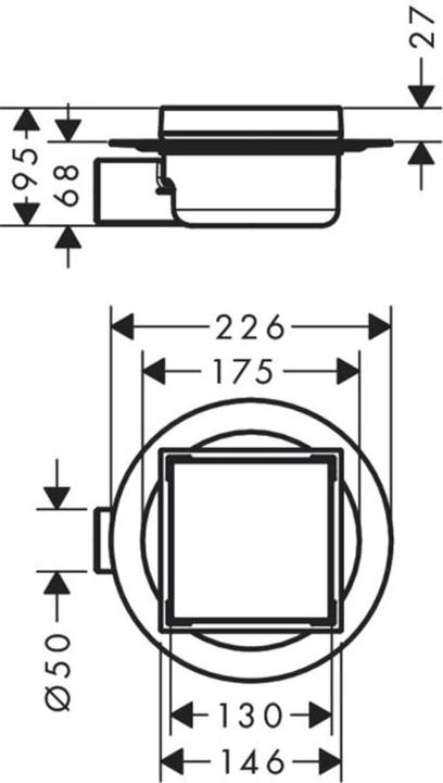 Produktbild hansgrohe 56112800 RainDrain Spot Punktablauf (467 mm)