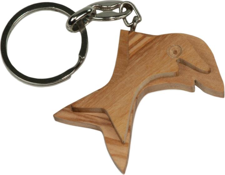 Natura Punto Schlüsselanhänger Delfin, aus Olivenholz, braun, 5 x 5cm
