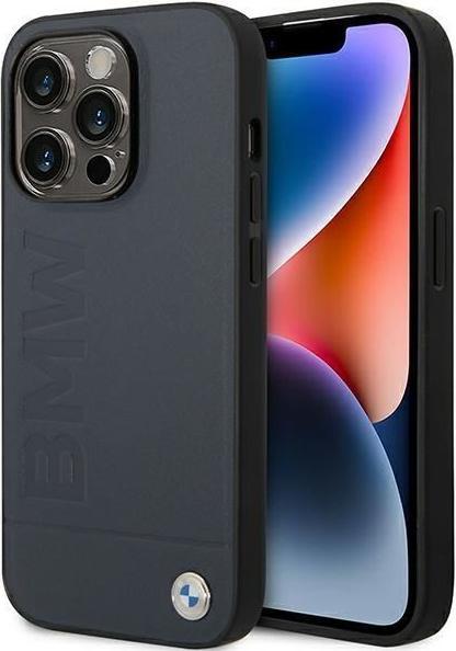 Actual product image BMW Case BMHMP14XSLLNA iPhone 14 Pro Max 6.7" granatowy/navy hardcase Leather Hot Stamp MagSafe (Apple iPhone 14 Pro Max)