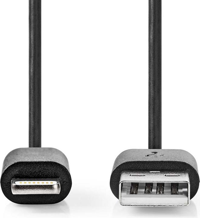 Produktbild Nedis Lightning Kabel | USB 2.0 | Apple Lightning 8-Pin | USB-A Stecker | 480 Mbps | Vernickelt | 2. (2 m, USB 2.0, 12 W)