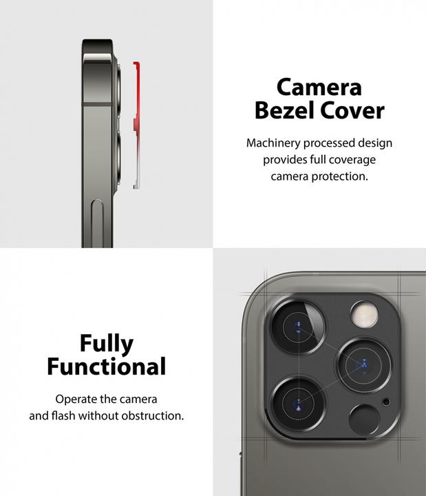 Actual product image Ringke iPhone 12 Pro/12 Pro Max Camera Styling camera island protector Gray (1 Piece, Apple iPhone 12 Pro, Apple iPhone 12 Pro Max)