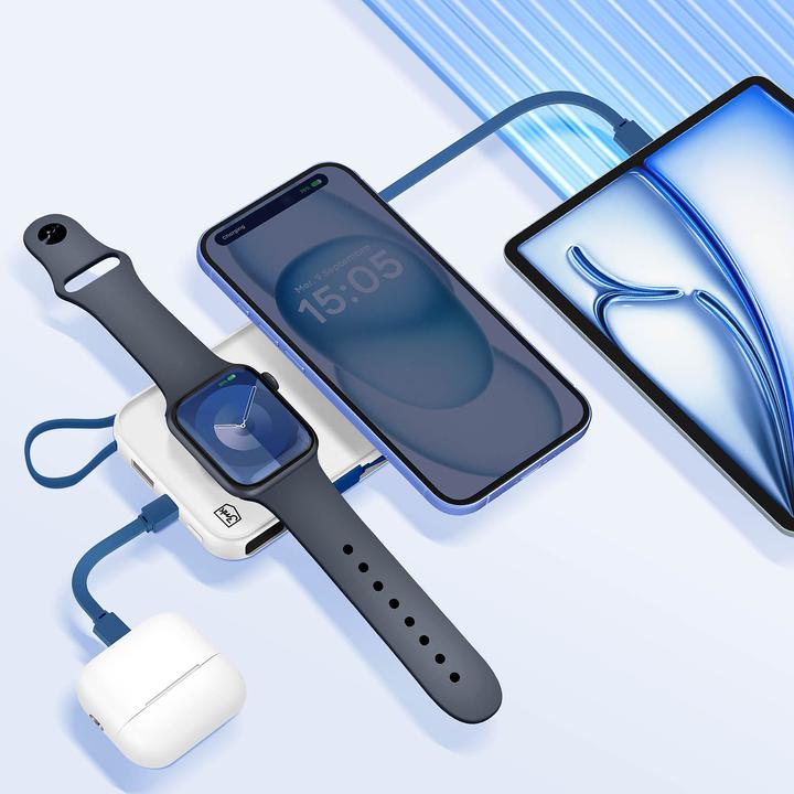 Actual product image 3MK Powerbank PastelUp 10,000mAh 22.5W z Magsafe + ładowanie Apple Watch biały (10000 mAh, 22.50 W, 37 Wh)