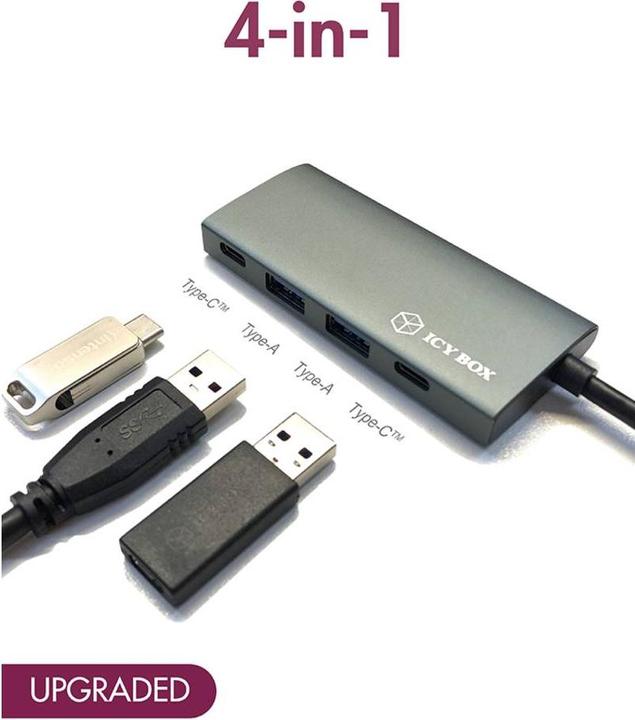 Actual product image Icy Box USB-Hub IB-HUB1428-C31 (USB-C, 4 Ports)