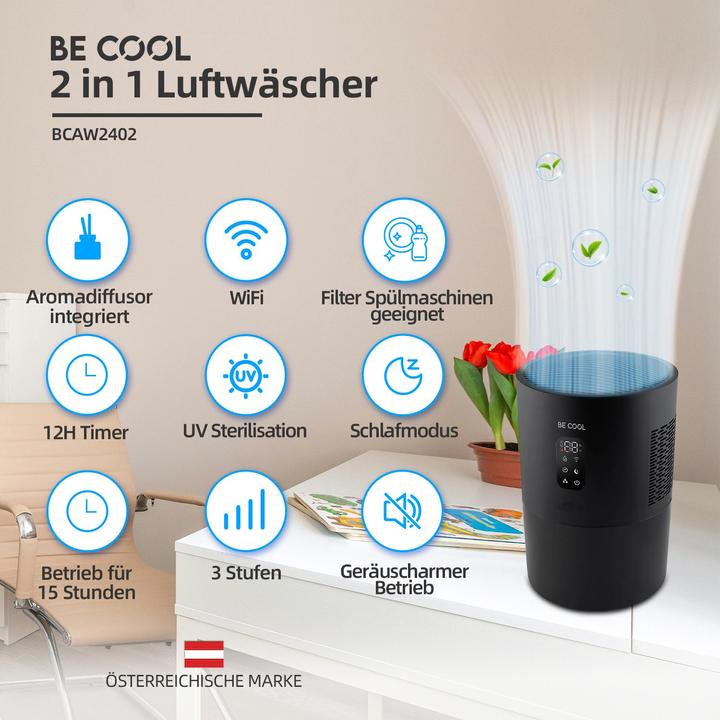 Actual product image Be Cool BE COOL humidifier & cleaner with UV sterilisation (50 m²)