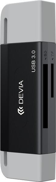 Produktbild Devia Kartenleser 2in1 EL240 USB/USB-C 3.0 schwarz (USB 3.0)