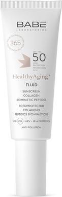 Babe Baby-Labor HealthyAging+ Fluid SPF 50 Face Sunscreen Repariert und korrigiert elastische und (Sonnencreme Gesicht, SPF 50, 50 ml, 0.05 g)