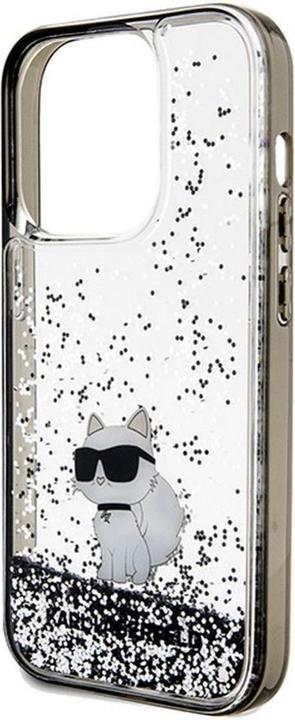 Actual product image Karl Lagerfeld KLHCP14LLKCNSK iPhone 14 Pro 6.1" transparent hardcase Liquid Glitter Choupette (Apple iPhone 14 Pro)