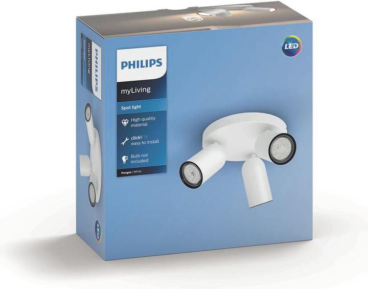 Immagine prodotto Philips Pongee opbouwspot - 3 lotti - wit (GU10)